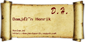 Damján Henrik névjegykártya